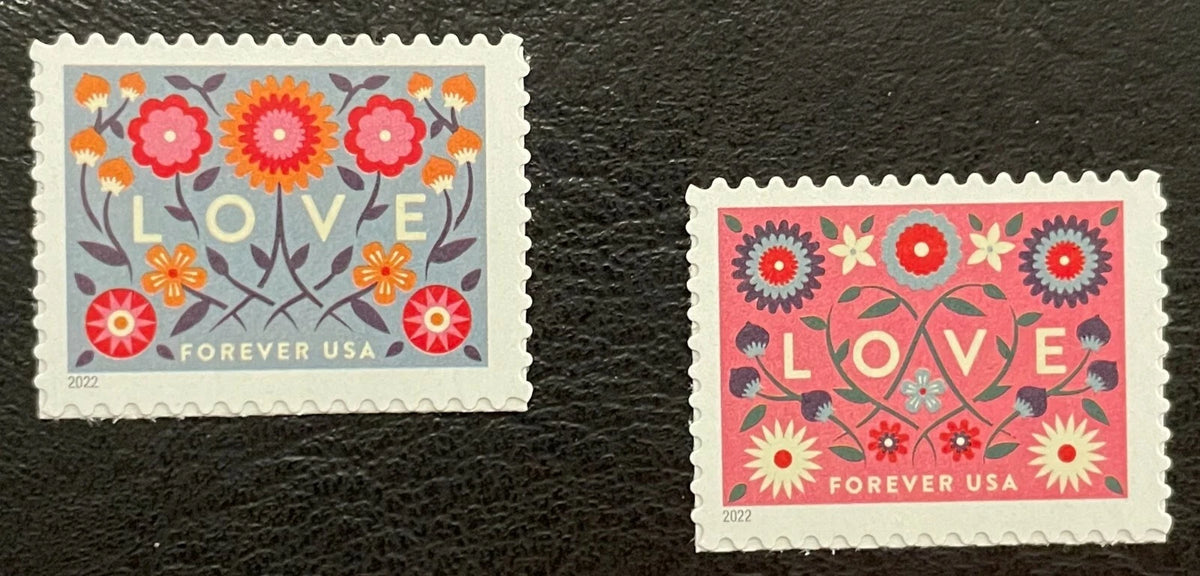USPS 2022 Love Forever Stamps Sheet of 20 - Mint (Pink Design, Scott #5661)