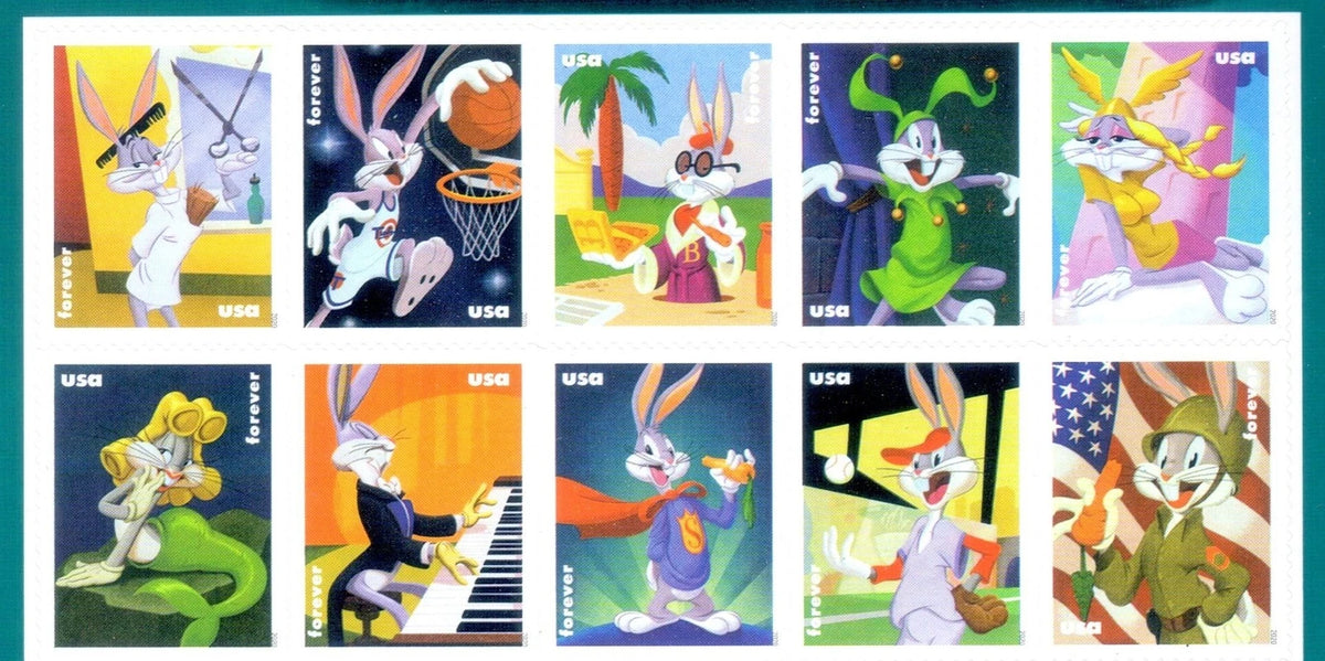 USPS Bugs Bunny Forever Stamps Sheet of 20
