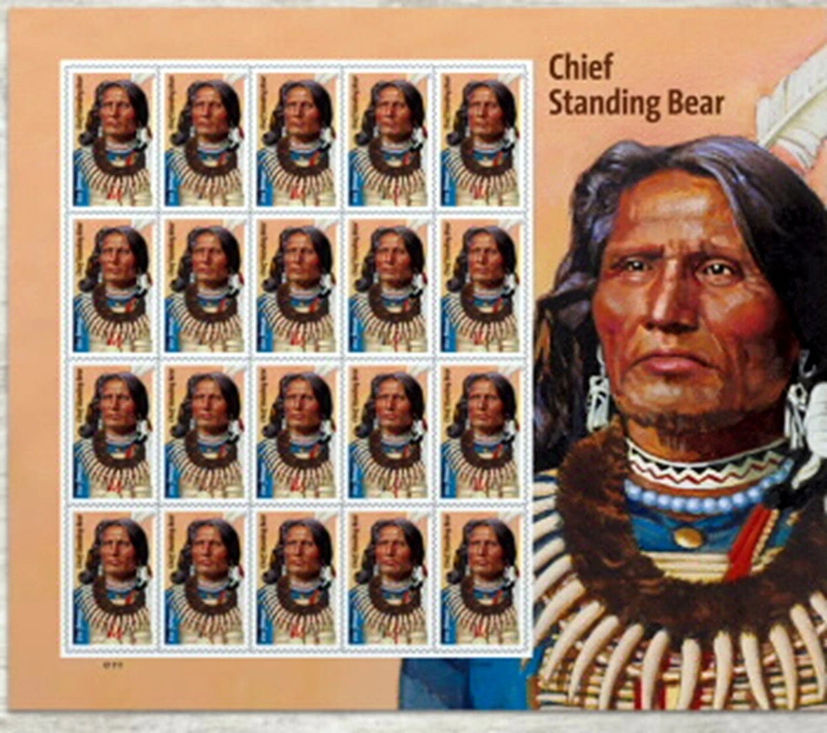 USPS Chief Standing Bear Forever Stamps Sheet of 20