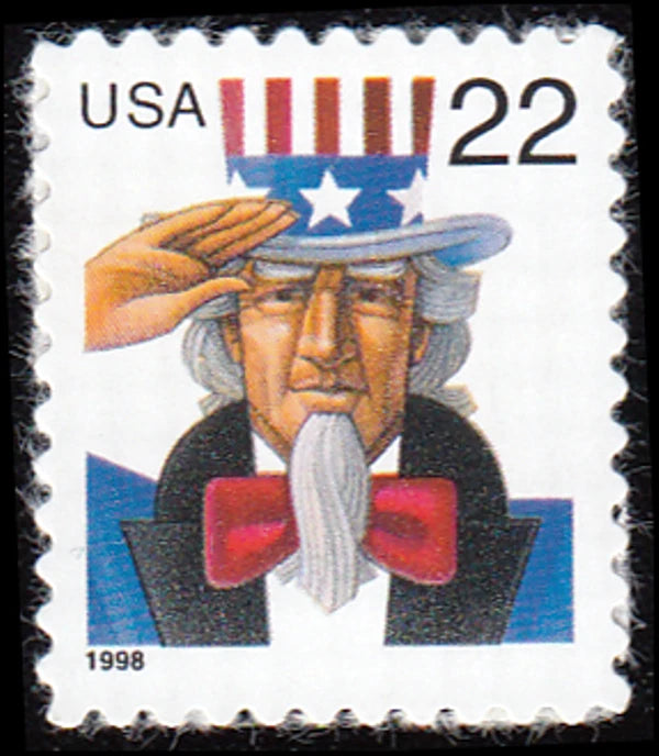 1998 USPS Uncle Sam 22¢ Stamps Pane of 20