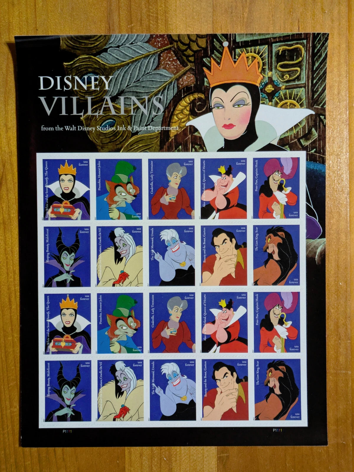 USPS Disney Villains Forever Stamps Sheet of 20