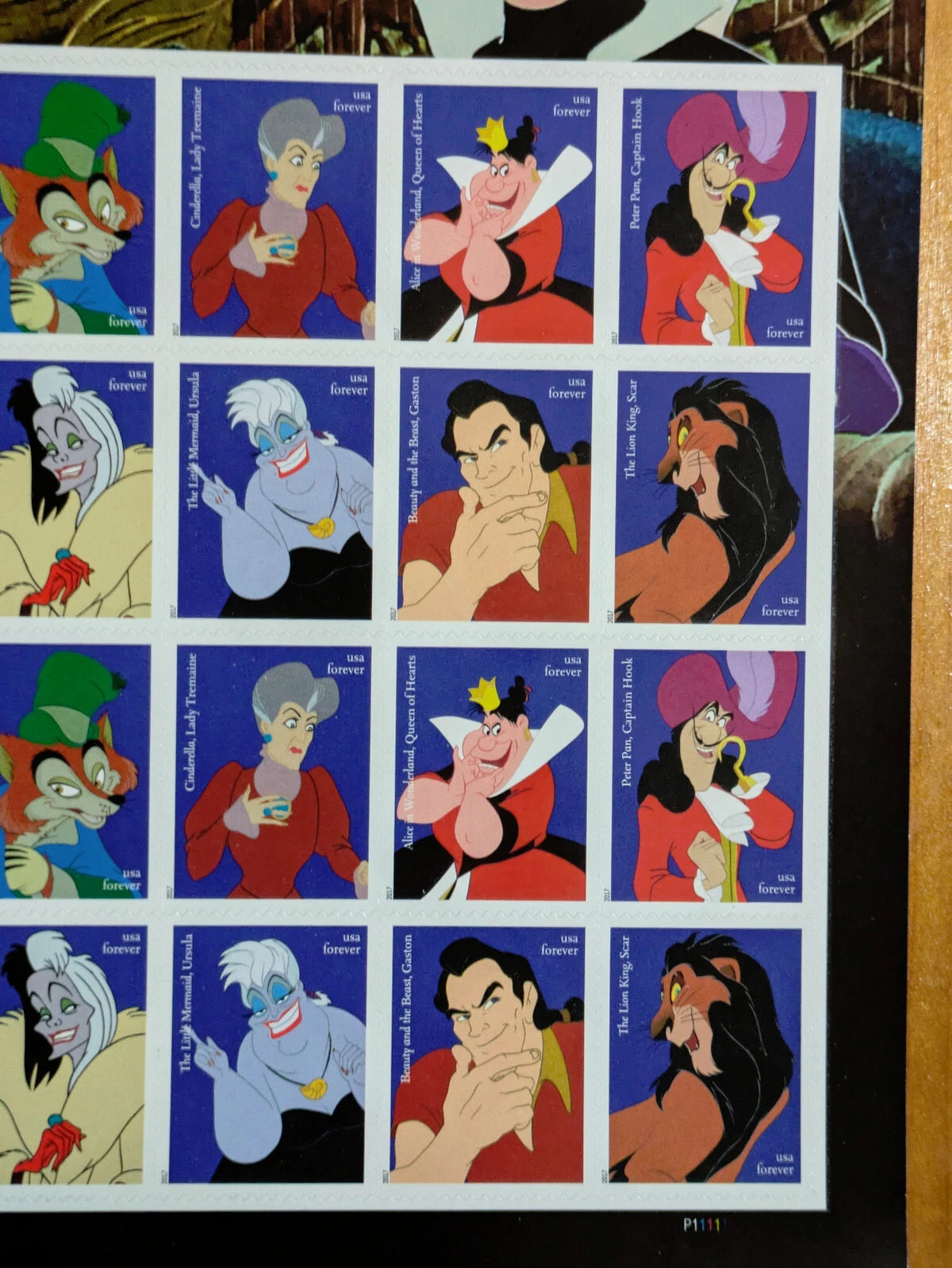 USPS Disney Villains Forever Stamps Sheet of 20