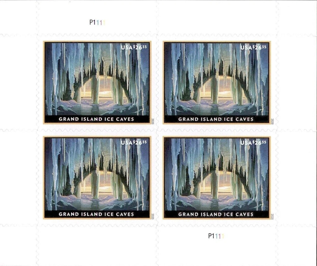 Big Island Ice Caves stamps issued by the United States Postal Service in 2020 (set of four).