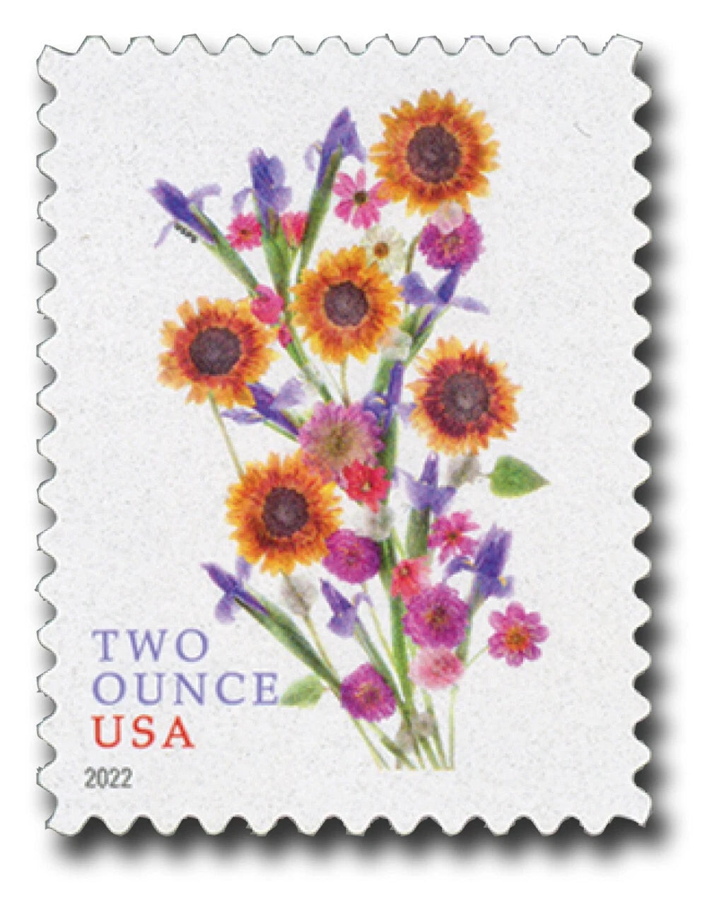 2022 USPS Sunflower Bouquet Two-Ounce Stamps Pane of 20
