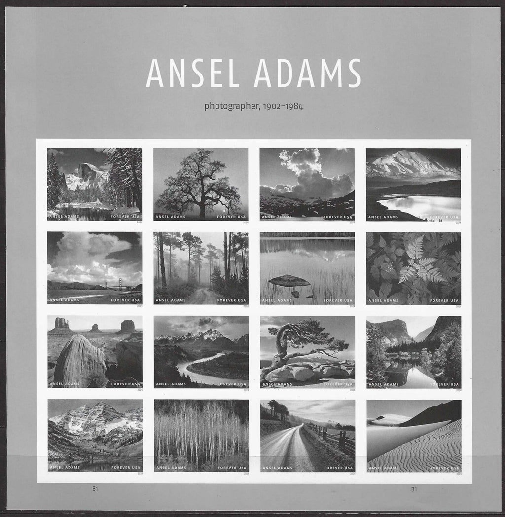 2024 USPS Ansel Adams Forever Stamps Pane of 16 (16 Designs)
