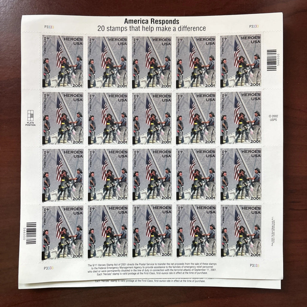 USPS Heroes of 2001 Semipostal Stamps Sheet of 20