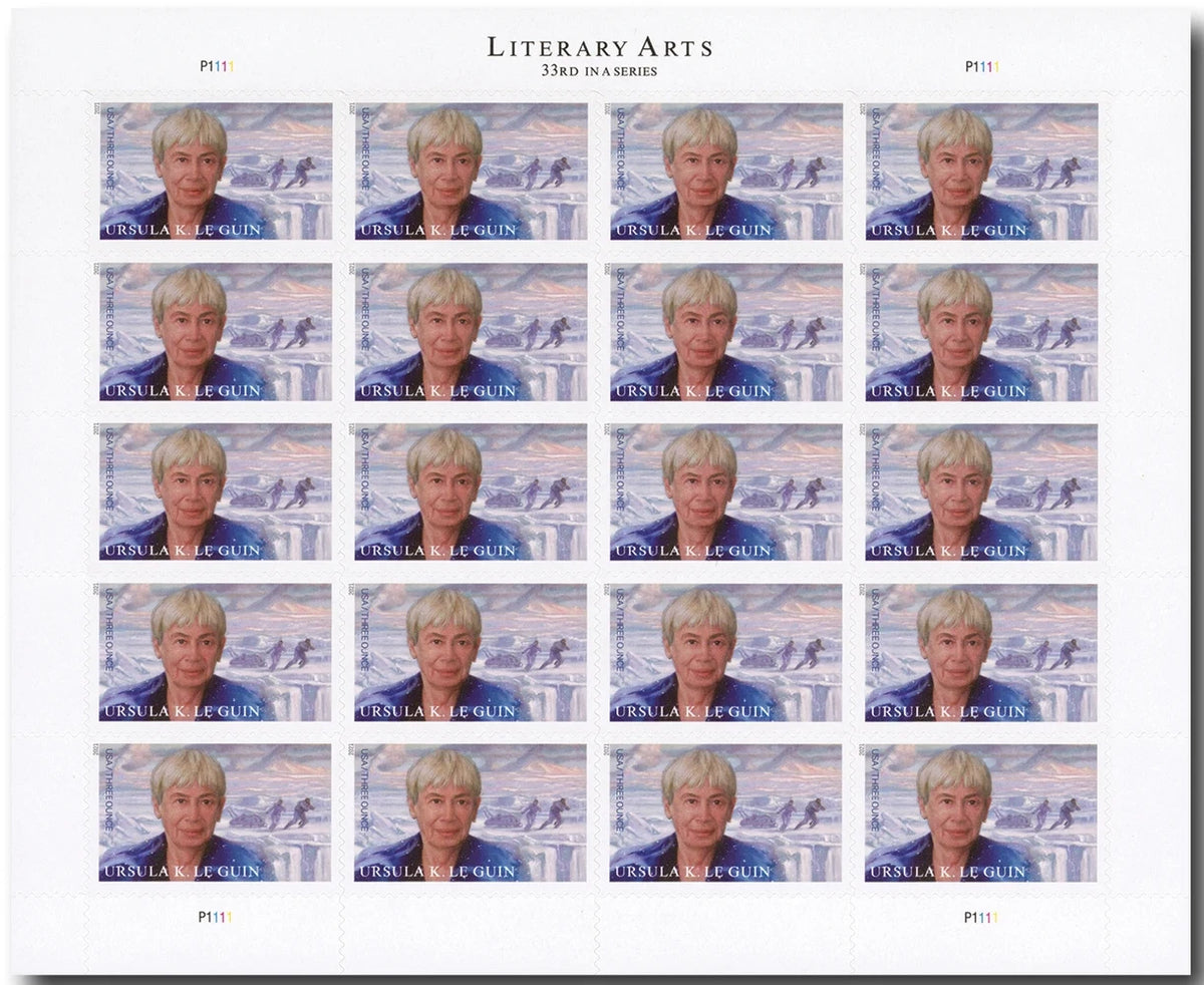 2021 USPS Ursula K. Le Guin Literary Arts Three-Ounce Stamps Pane of 20