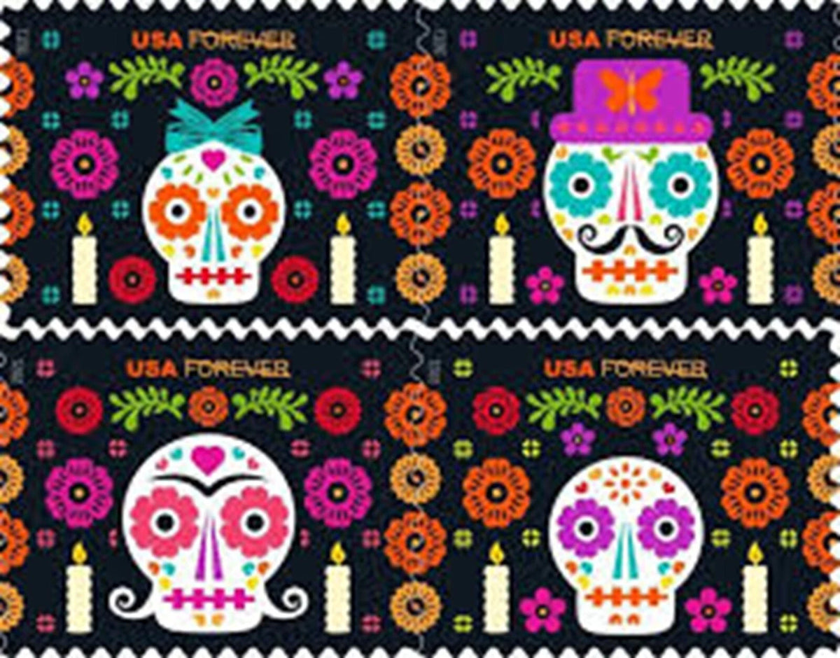 2021 USPS Day of the Dead Forever Stamps Pane of 20 (4 Designs)