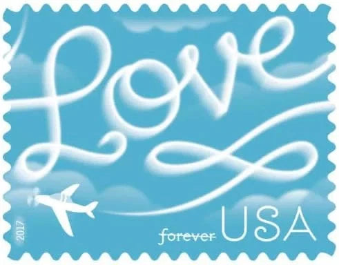 2017 USPS Love Skywriting Forever Stamps Pane of 20