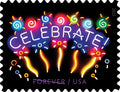 USPS Neon Celebrate! Forever Stamps Sheet of 20